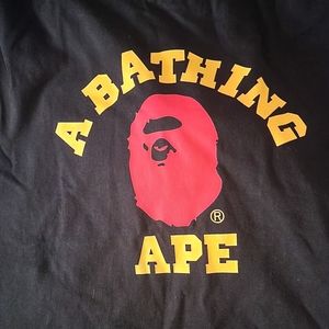 BAPE RED/YELLOW ON BLACK XL TEE